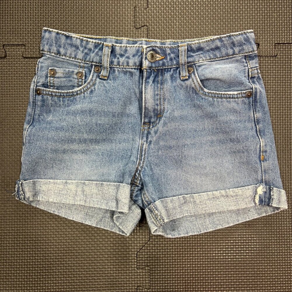 Levis Girlfriend Shorty Short Denim Shorts 10 Reg Blue Cotton Cuffed Casual Girl